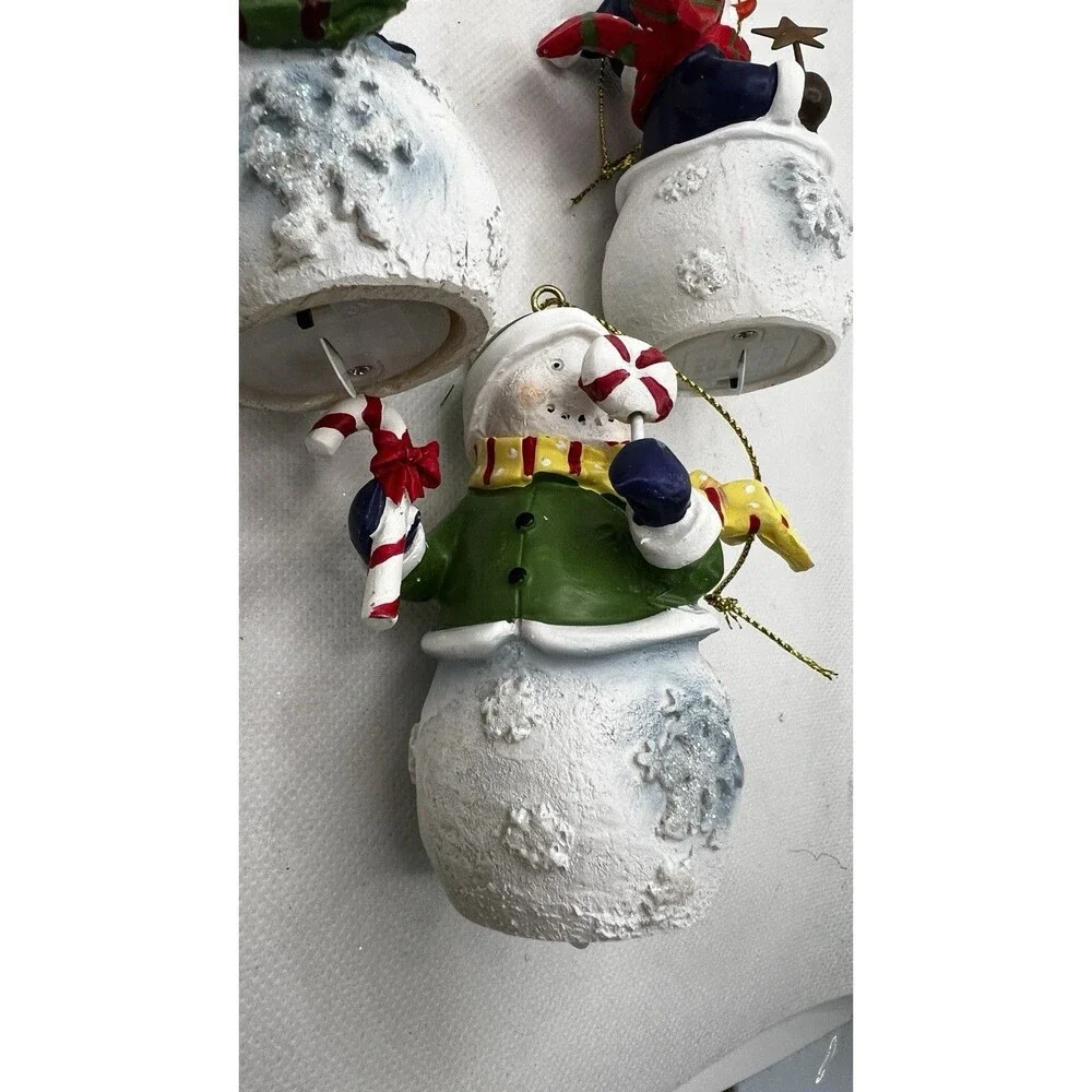 Set 3 Lighting Snowman Christmas Decoration Ornament Color Change Vintage